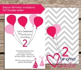 Custom Balloon Party Invitations