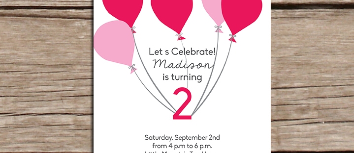 Balloon Birthday Invitations