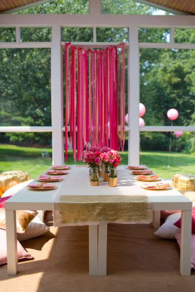 Gold and Pink Party Decor